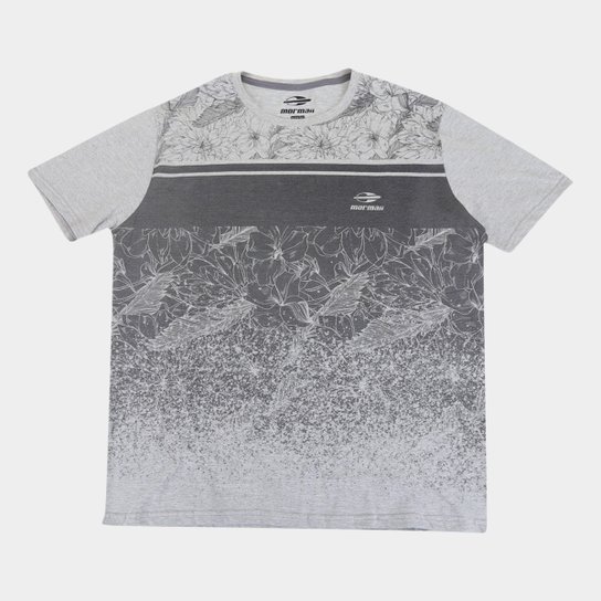 Camiseta Mormaii Nature Plus Size Masculina - Cinza+Bege