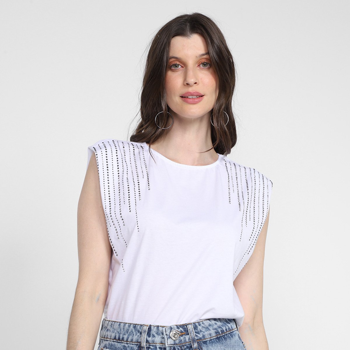 Camiseta My Favorite Things Muscle Shine Feminina - Branco Menor preço em Camiseta My Favorite Things Muscle Shine Feminina - Branco
