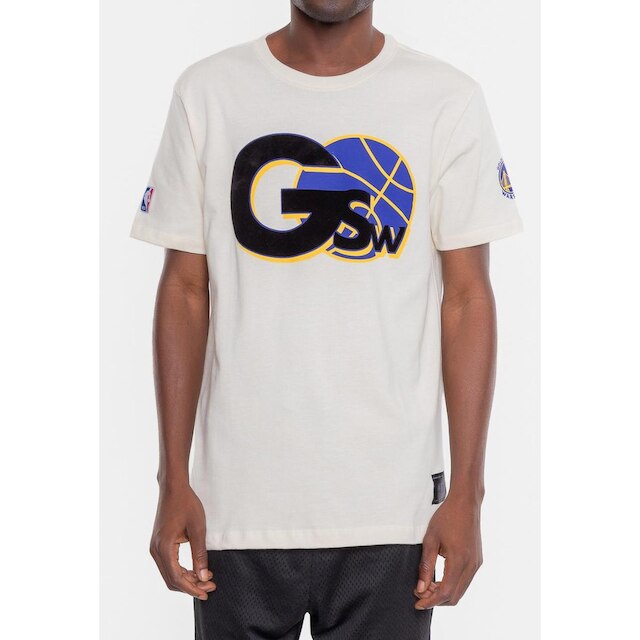 Camiseta NBA Floco Golden Stante Warriors Masculino