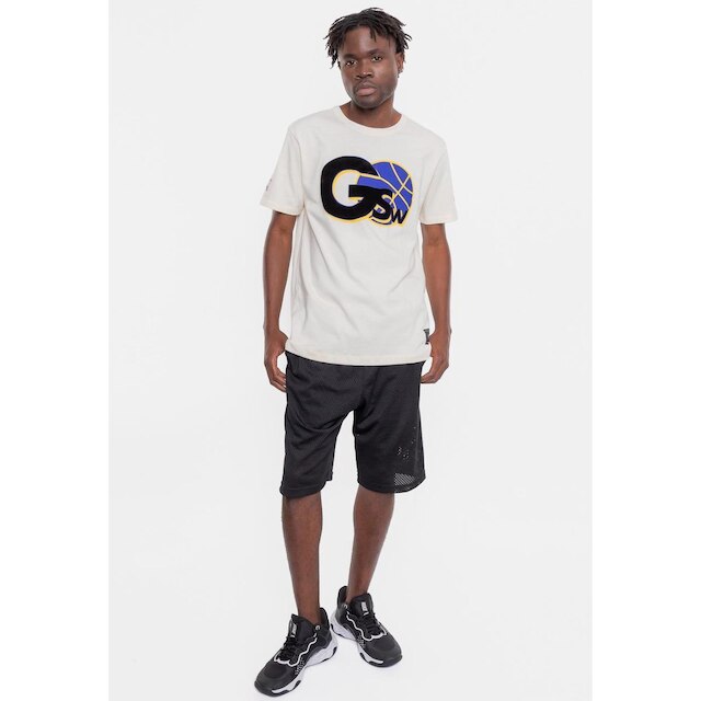 Camiseta NBA Floco Golden Stante Warriors Masculino