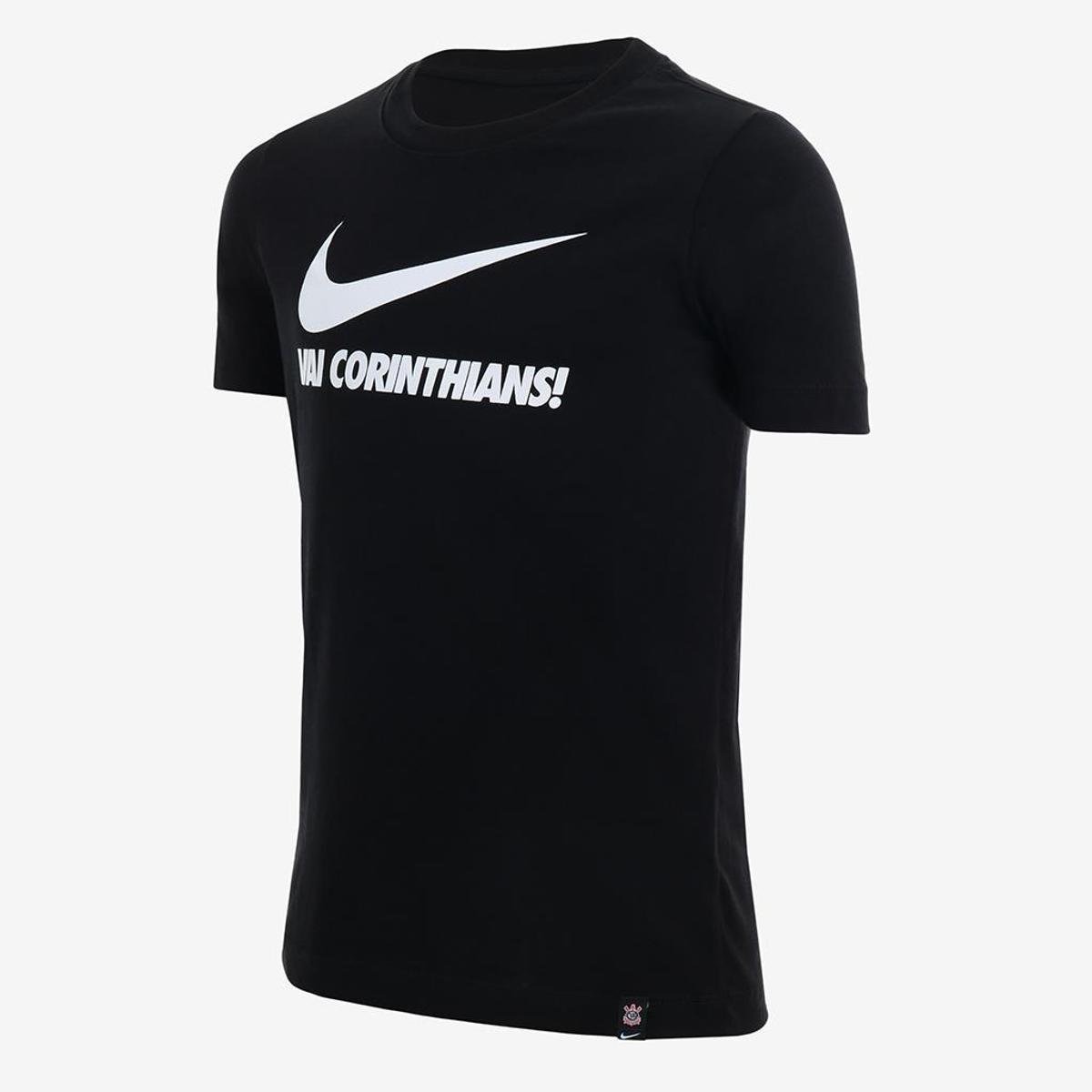 Camiseta Nike Corinthians Infantil - Preto Menor preço em Camiseta Nike Corinthians Infantil - Preto