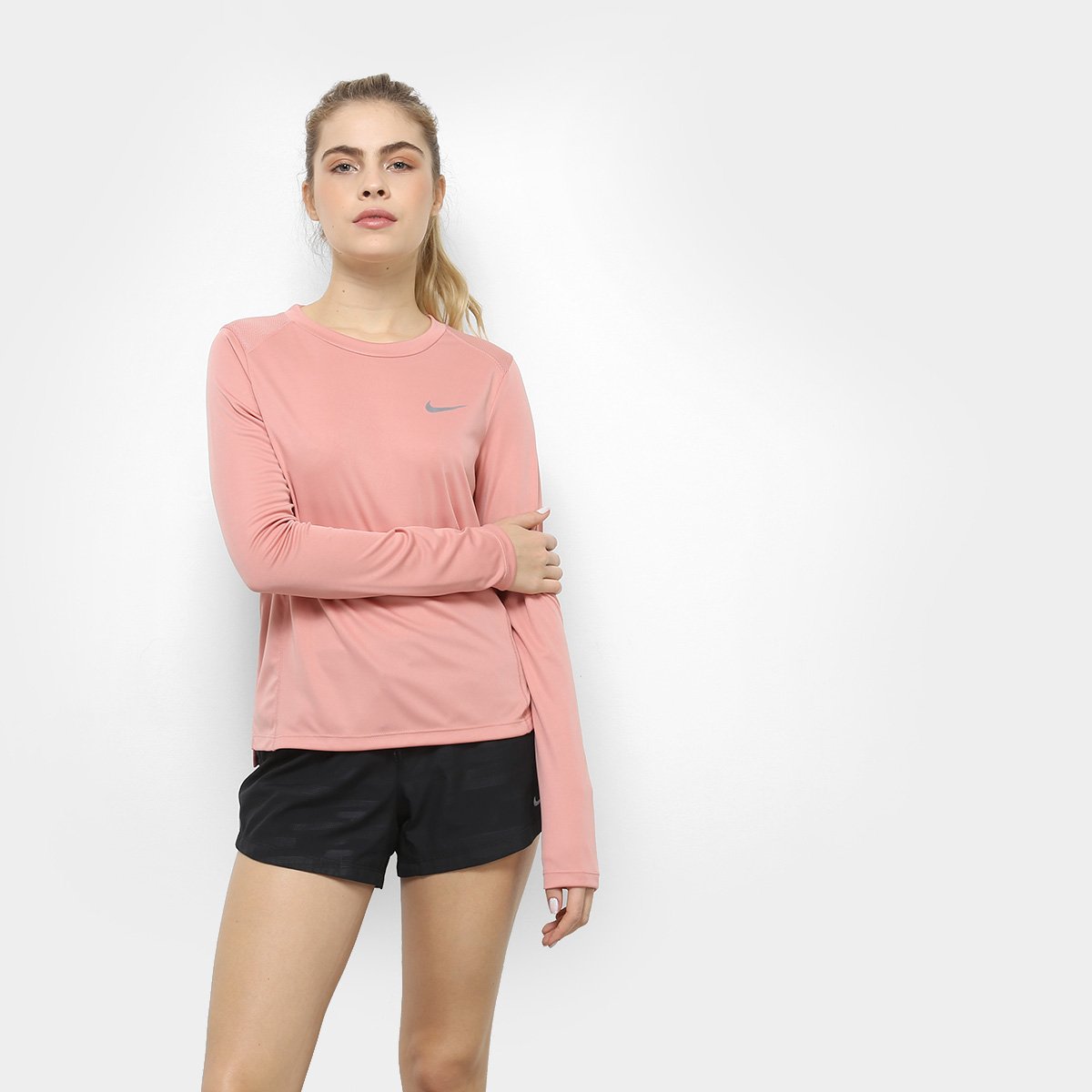 camiseta nike miler manga longa feminina