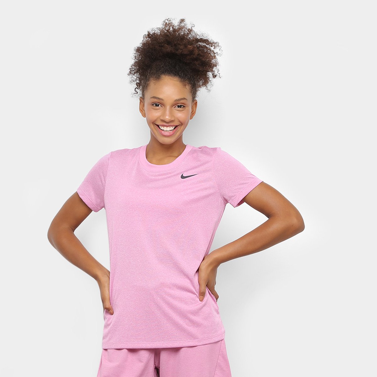 Camiseta Nike Dry Leg Tee Crew Feminina - Rosa+Preto é ruim? Camiseta Nike Dry Leg Tee Crew Feminina - Rosa+Preto é boa?