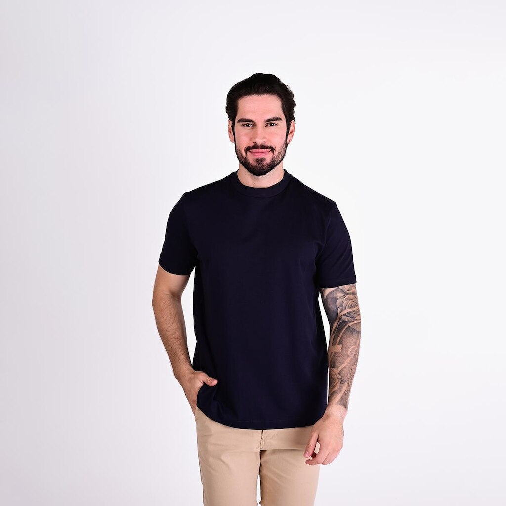 Camiseta Oficina Reserva Gola Alta Marinho