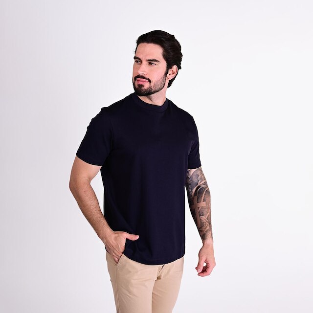 Camiseta Oficina Reserva Gola Alta Marinho