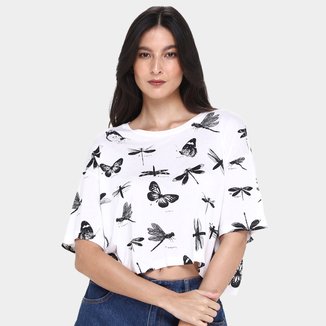 Camiseta Oh, Boy! Cropped Insecta Feminina