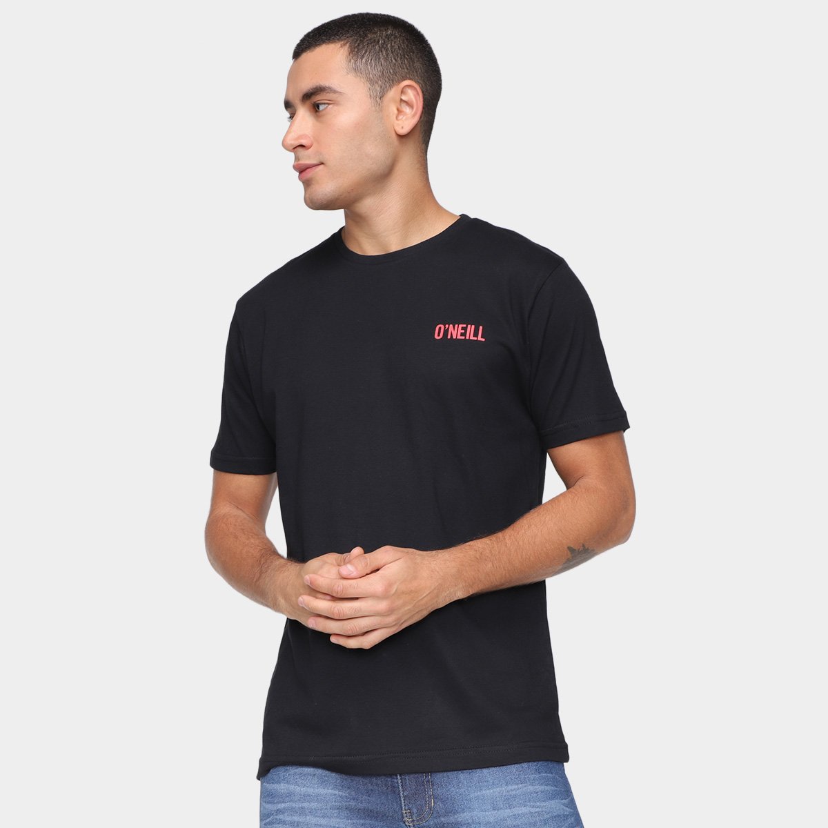 Camiseta O'Neill Estampada Masculina - Preto Menor preço em Camiseta O'Neill Estampada Masculina - Preto