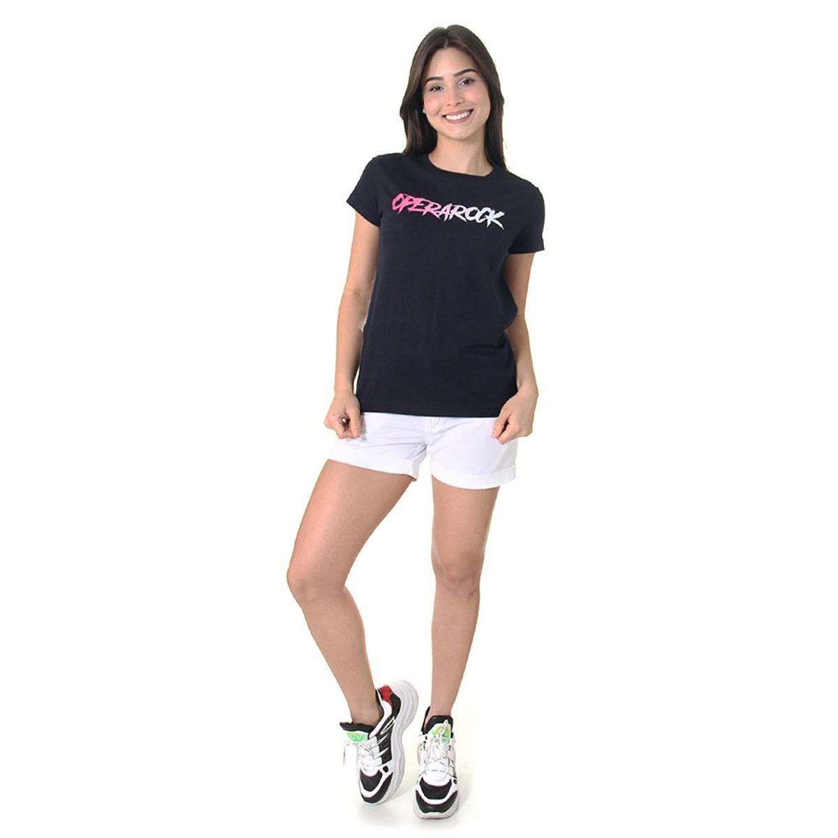 camiseta feminina opera rock