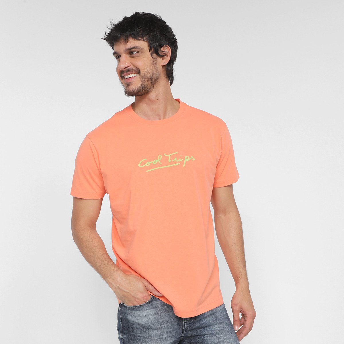 Camiseta Osklen Masculino Vintage Cool Trips Masculina - Salmão Menor preço em Camiseta Osklen Masculino Vintage Cool Trips Masculina - Salmão