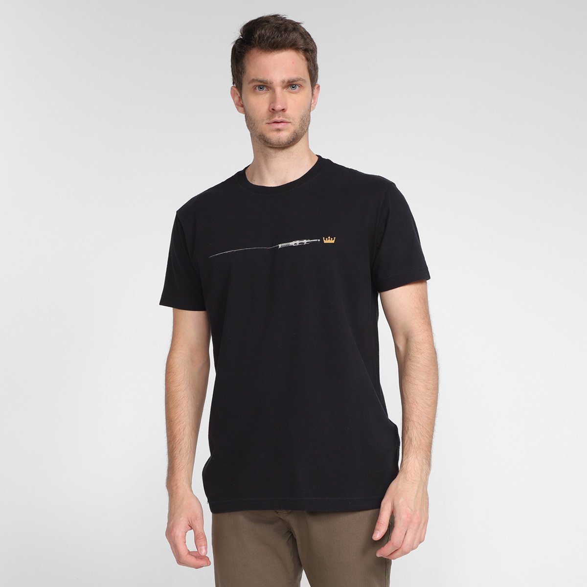 Camiseta Osklen Vintage Plug Masculina - Preto Menor preço em Camiseta Osklen Vintage Plug Masculina - Preto