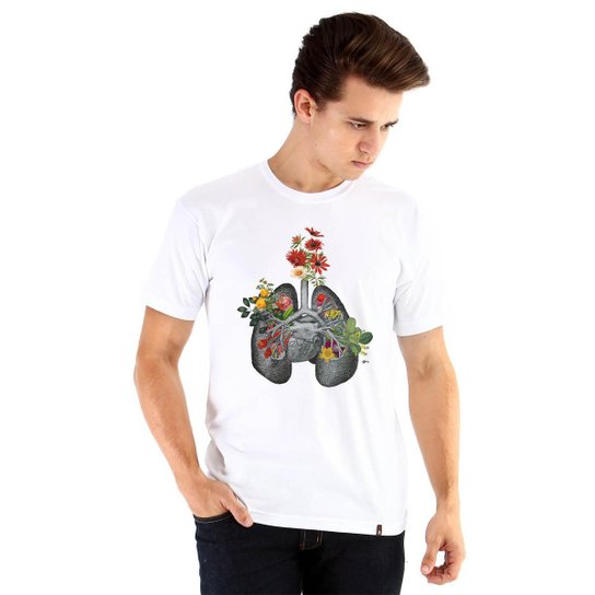 Camiseta Ouroboros manga curta Pulmão - Branco