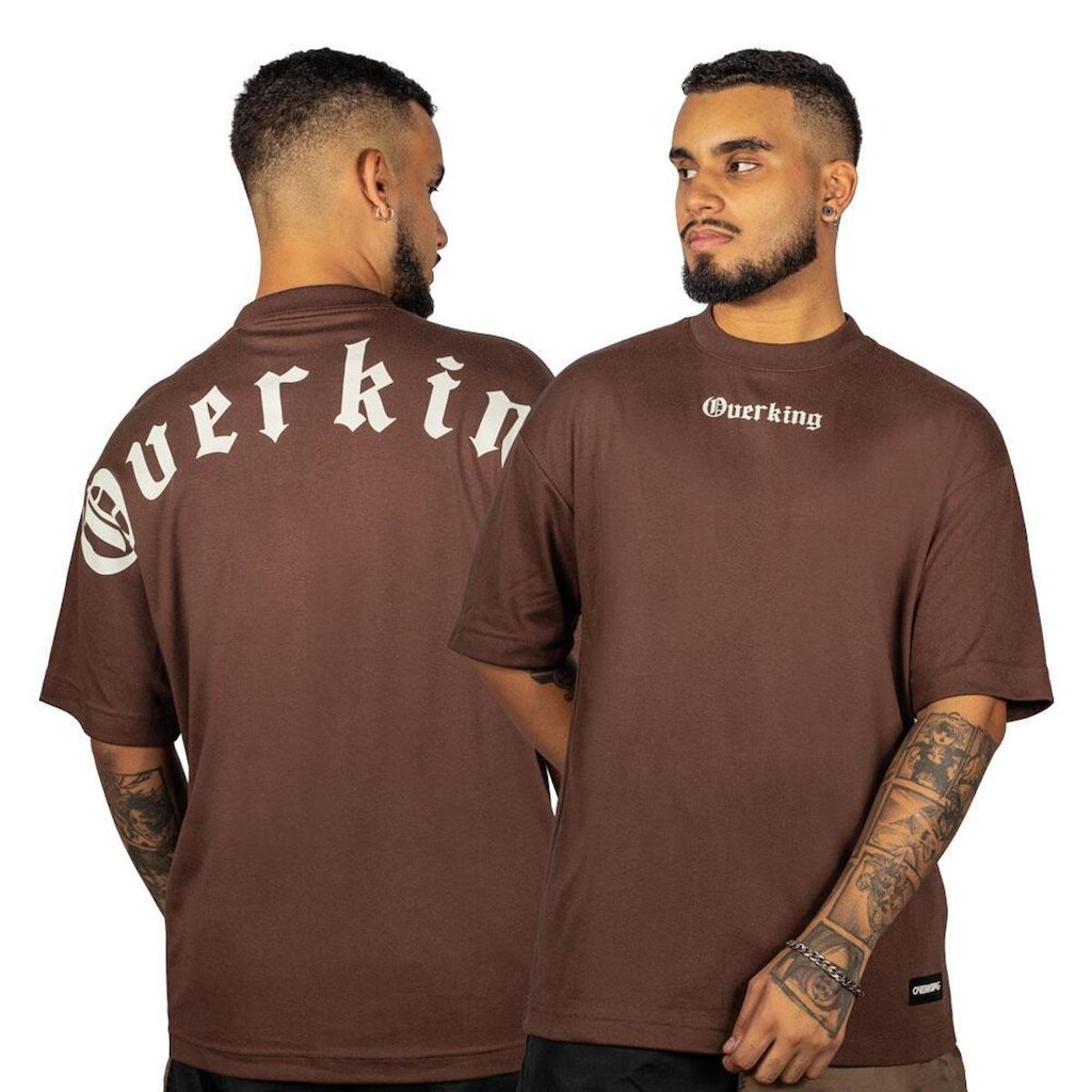 Camiseta Overking Oversized Gothic Marrom