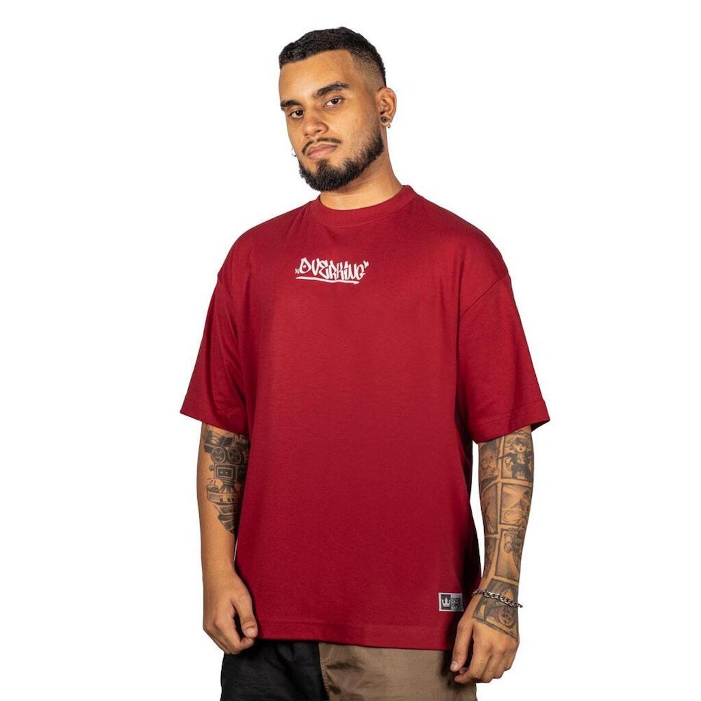 Camiseta Overking Oversized Pixo 2 Vermelho