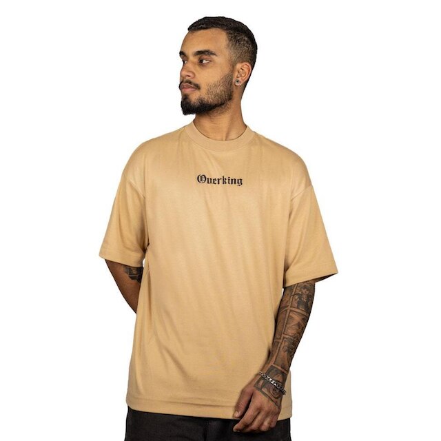 Camiseta Overking Oversized Suedine Gothic Bege