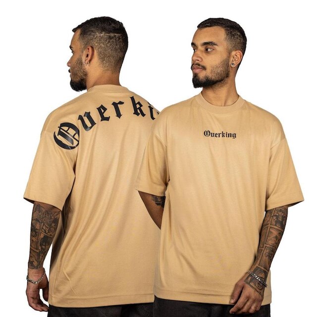 Camiseta Overking Oversized Suedine Gothic Bege