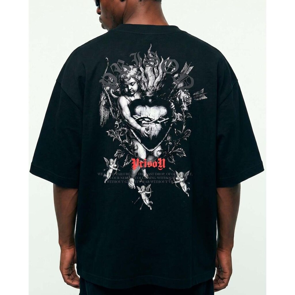 Camiseta Oversized Angel Prison Preta