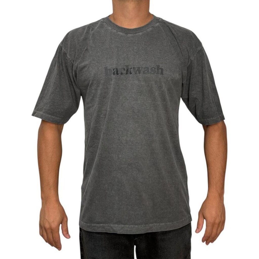 Camiseta Oversized Back Wash BCKW017 Chumbo