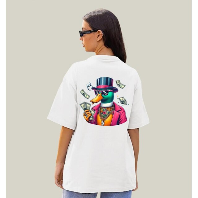 Camiseta Oversized Feminina Algodão Prime WSS Dollar Duck