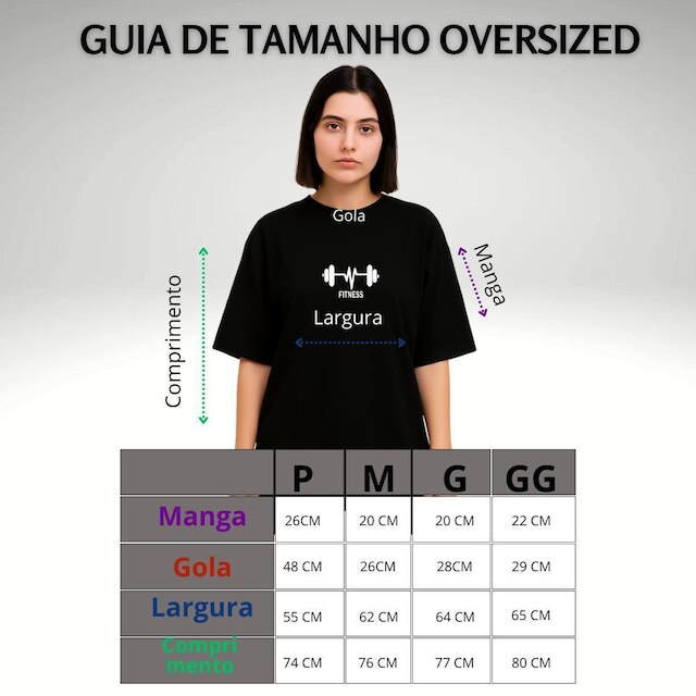 Camiseta Oversized Feminina Algodão Treino Academia Fitness