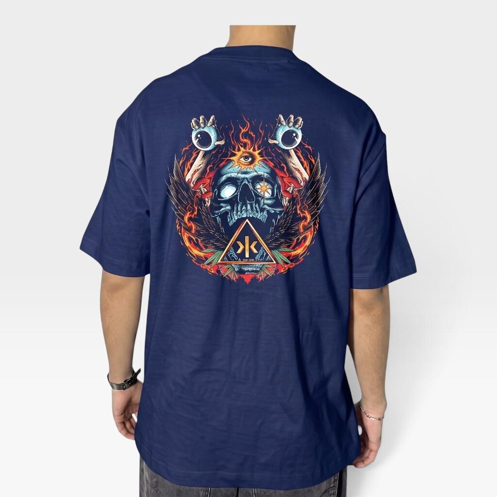 Camiseta Oversized Flamekeeper Marinho- Okdok