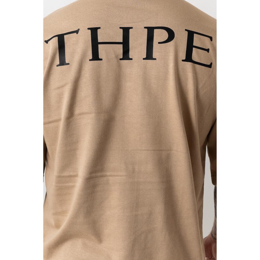 Camiseta Oversized Gola Alta Classic Bege