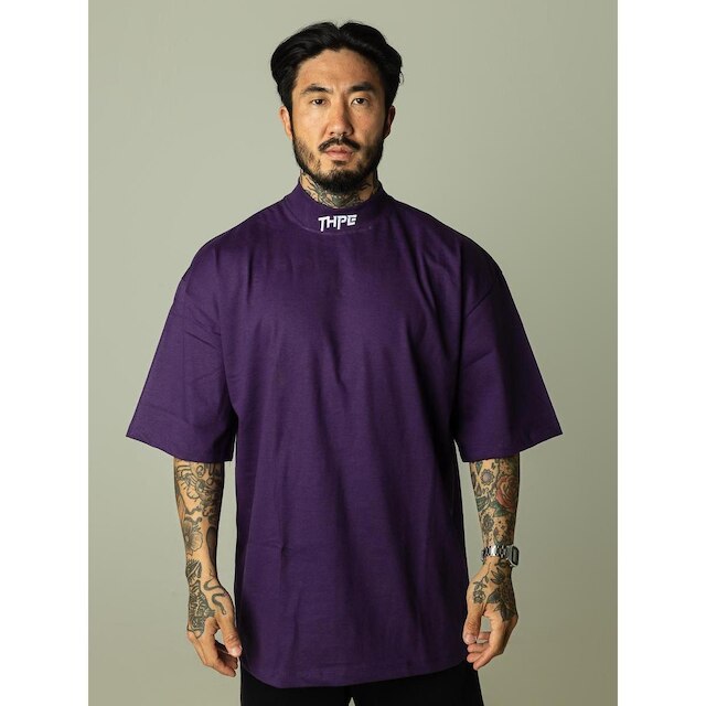 Camiseta Oversized Gola Alta Roxa Dreams