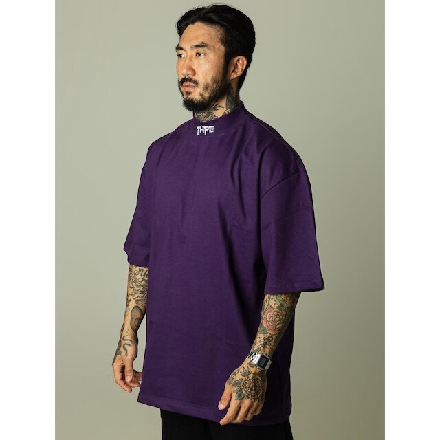 Camiseta Oversized Gola Alta Roxa Dreams