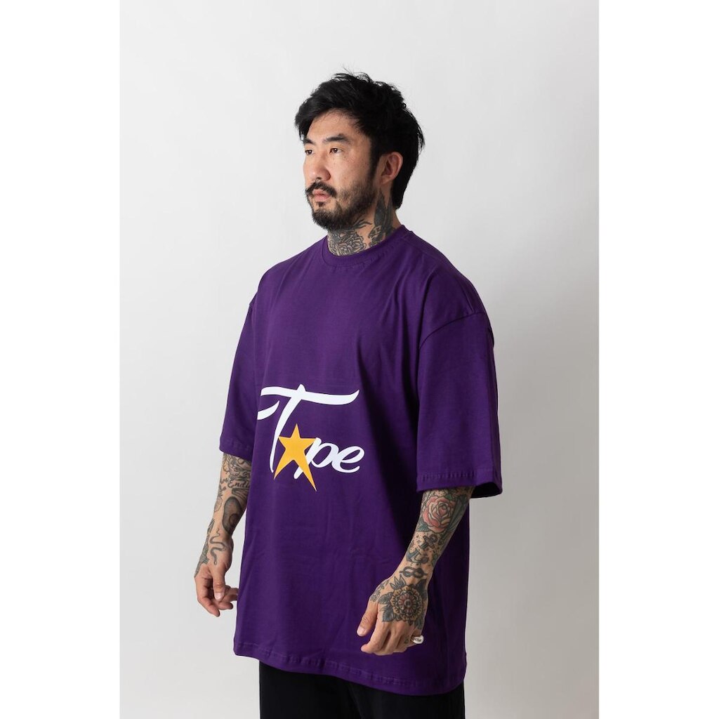 Camiseta Oversized Gola Alta Superstarr Roxo