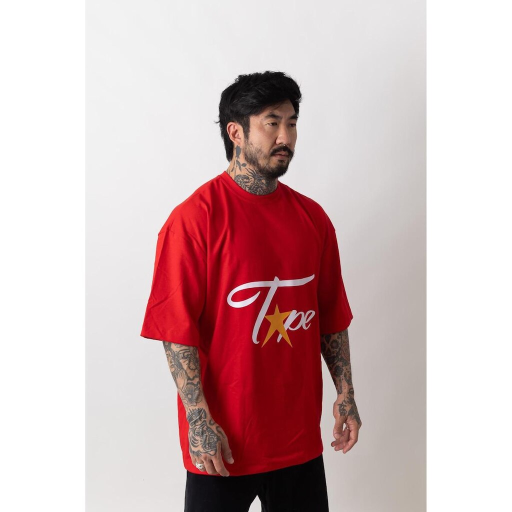 Camiseta Oversized Gola Alta Superstarr Vermelho