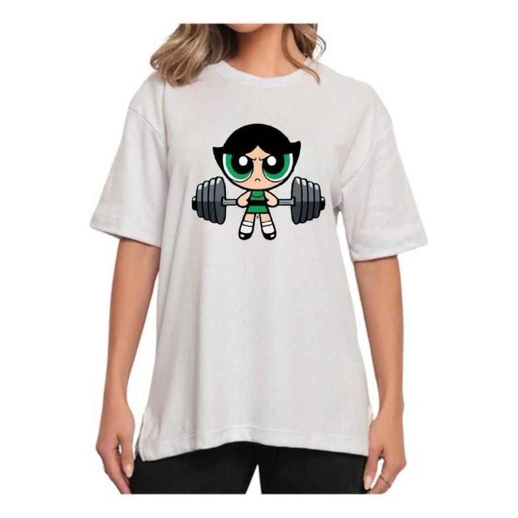 Camiseta Oversized Longa Treino Fitness Docinho