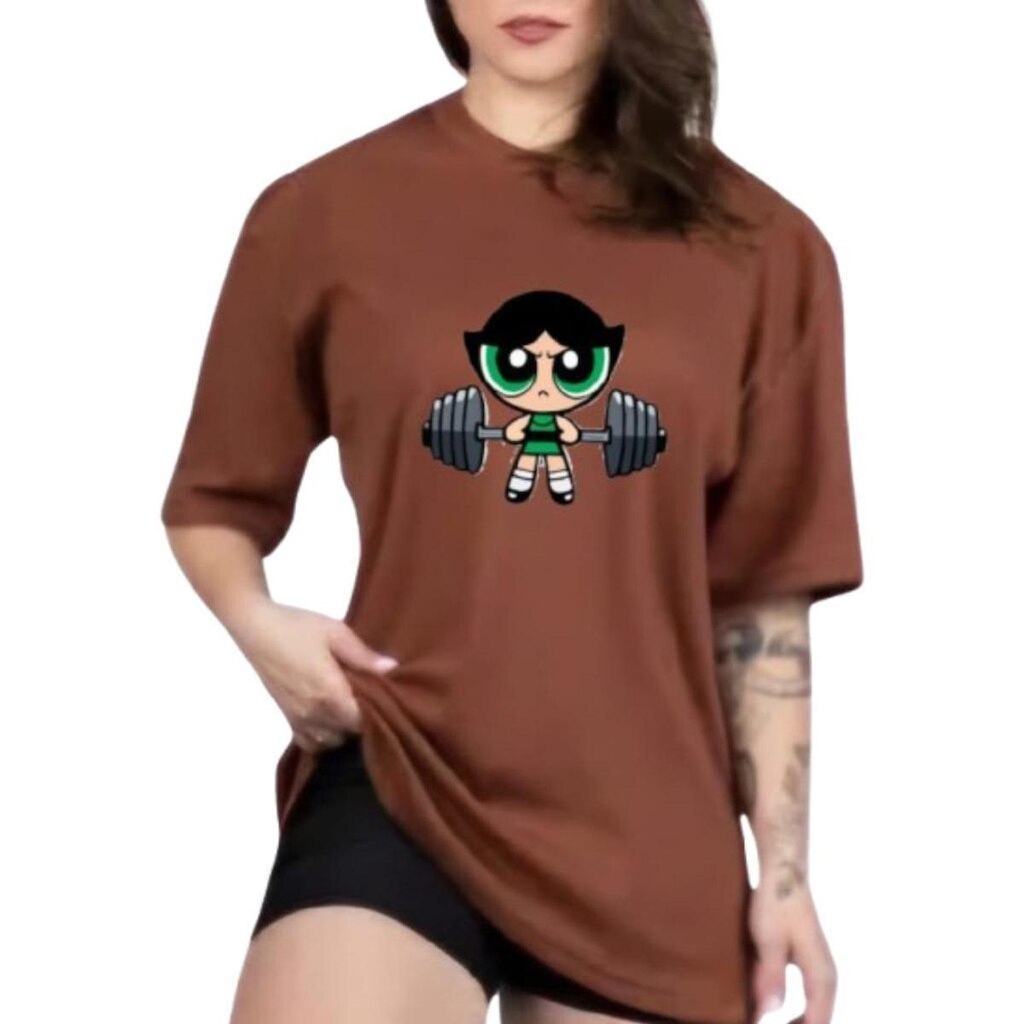 Camiseta Oversized Longa Treino Fitness Docinho