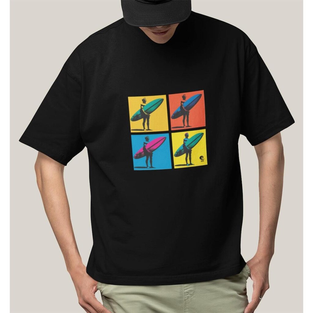 Camiseta Oversized Masculina Algodão Prime WSS Pop Surf