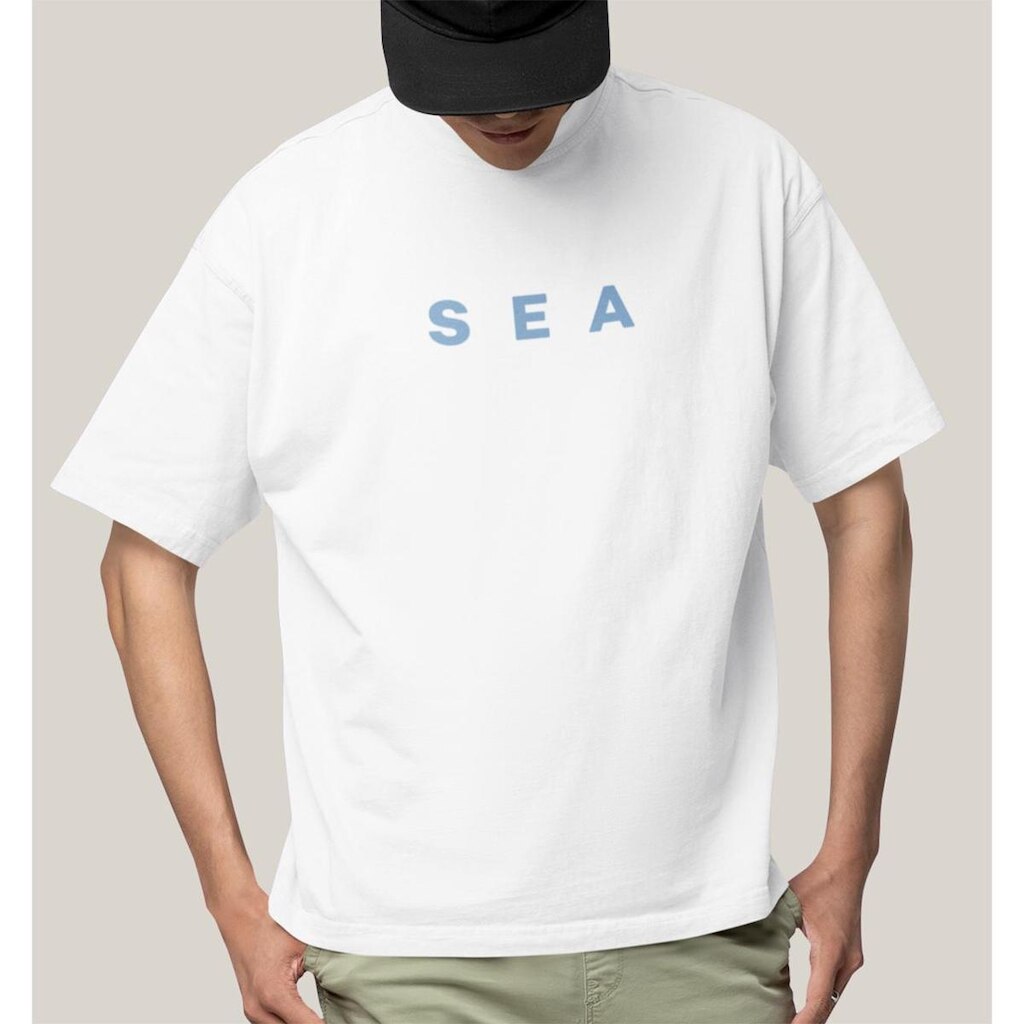 Camiseta Oversized Masculina Algodão Prime WSS Sea