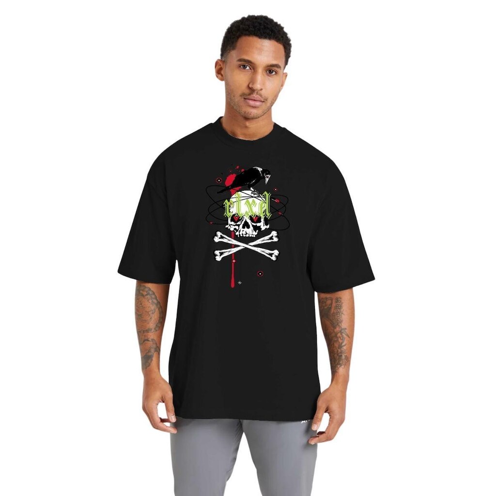 Camiseta Oversized Masculina Estampada em Algodão Respirável para Uso Diário