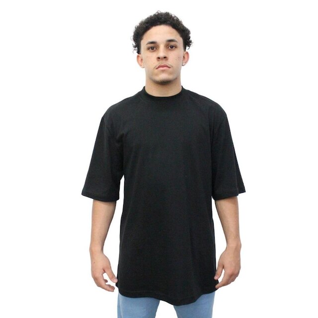 Camiseta Oversized Masculino Feminino Manga Curta- Preto