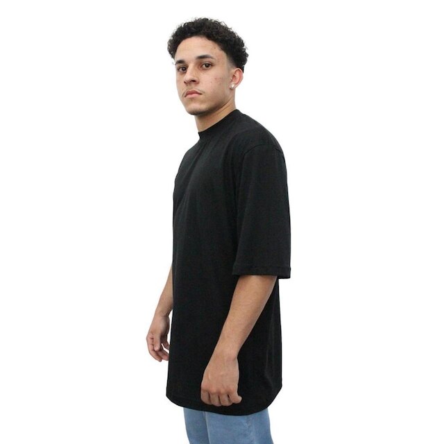 Camiseta Oversized Masculino Feminino Manga Curta- Preto