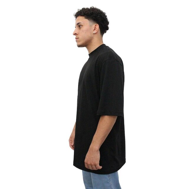 Camiseta Oversized Masculino Feminino Manga Curta- Preto