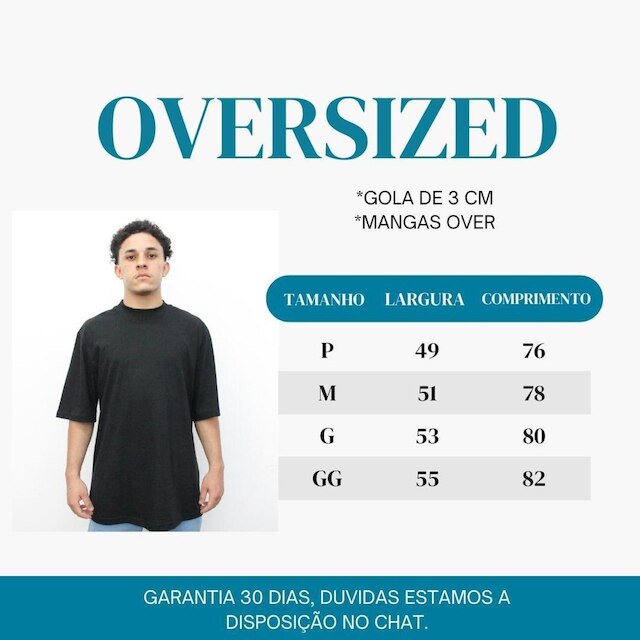 Camiseta Oversized Masculino Feminino Manga Curta- Preto