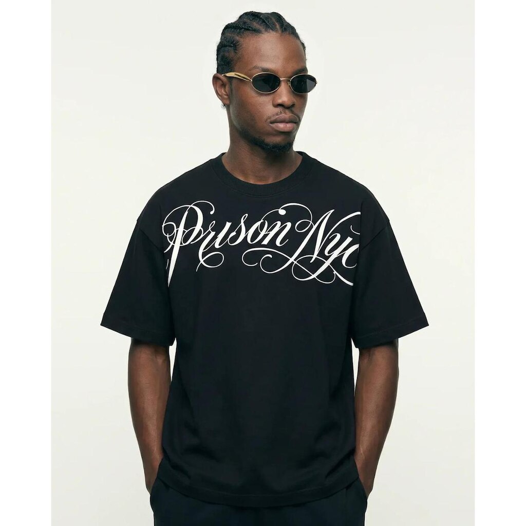 Camiseta Oversized NYC Script Preta