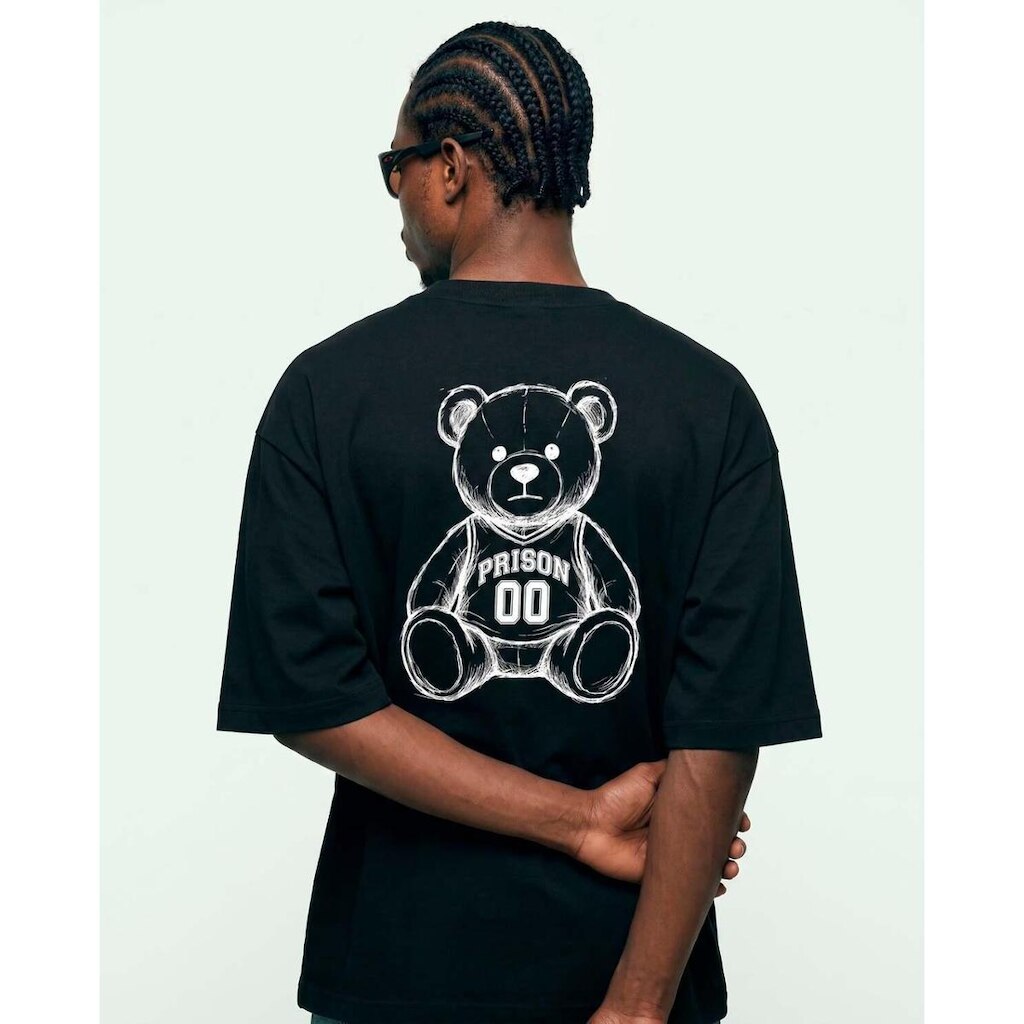 Camiseta Oversized Super Bear Prison Preta