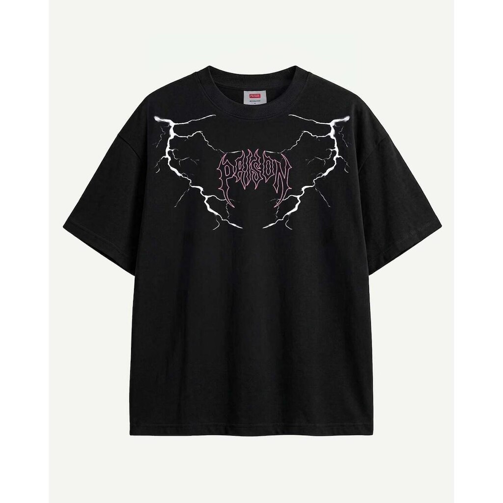 Camiseta Oversized Thunder Prison Preta