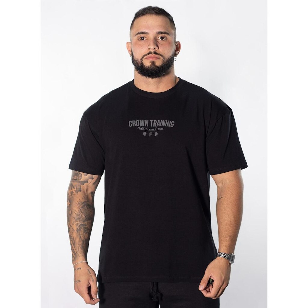 Camiseta Oversized Viciado no Pump Preta
