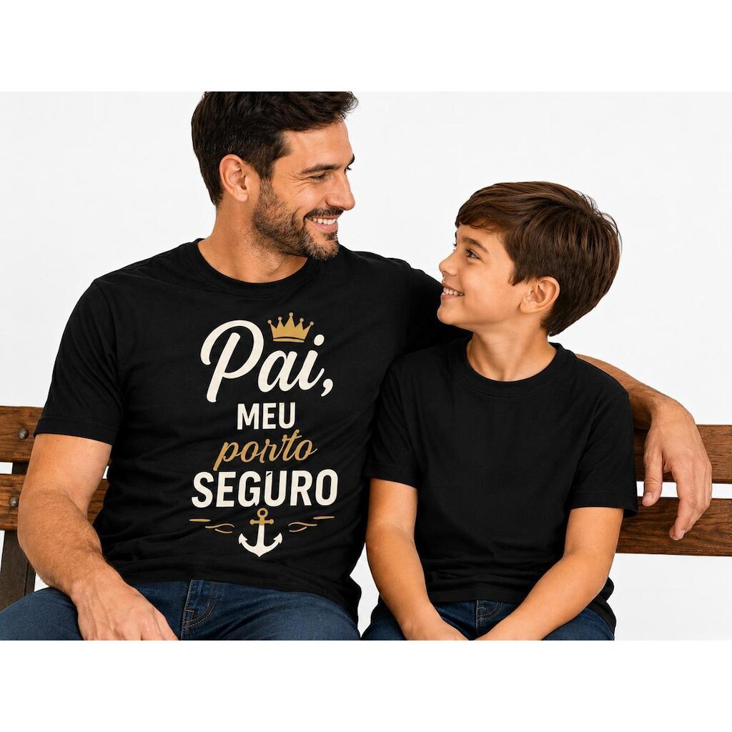 Camiseta Pai Meu Porto Seguro Masculina Dia dos Pais Estampa Exclusiva Premium Confortável