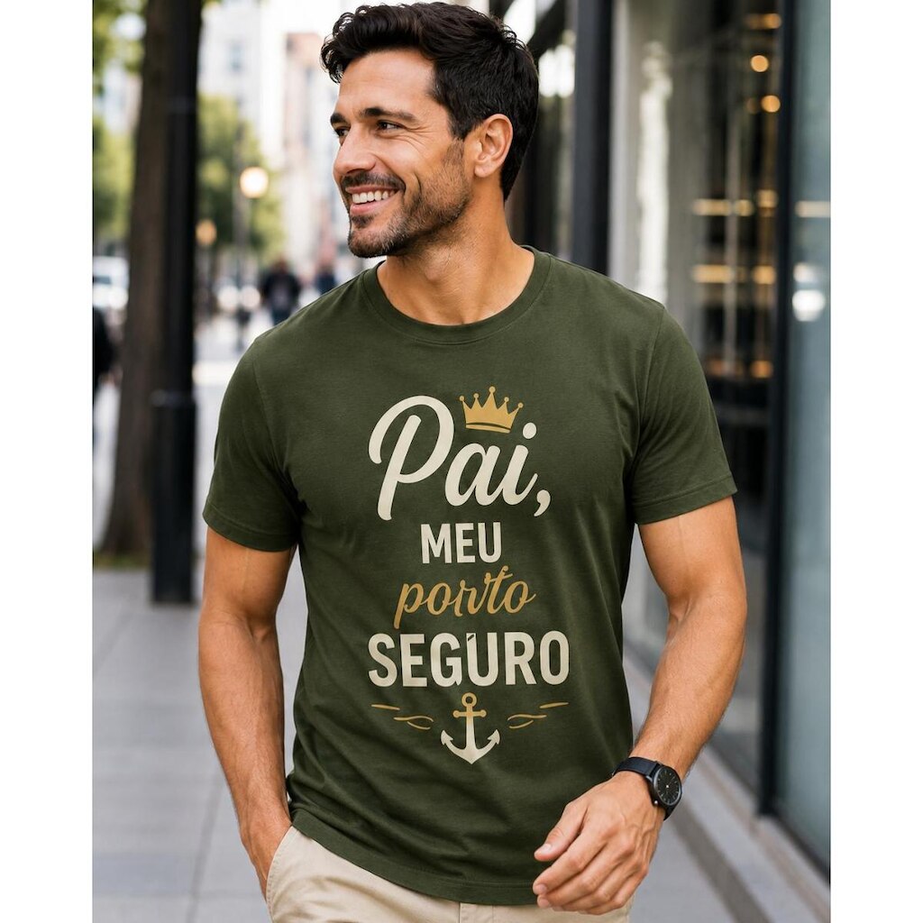 Camiseta Pai Meu Porto Seguro Masculina Dia dos Pais Estampa Exclusiva Premium Confortável