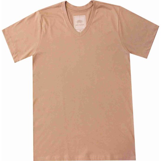 Camiseta Pau a Pique Masculina - Bege