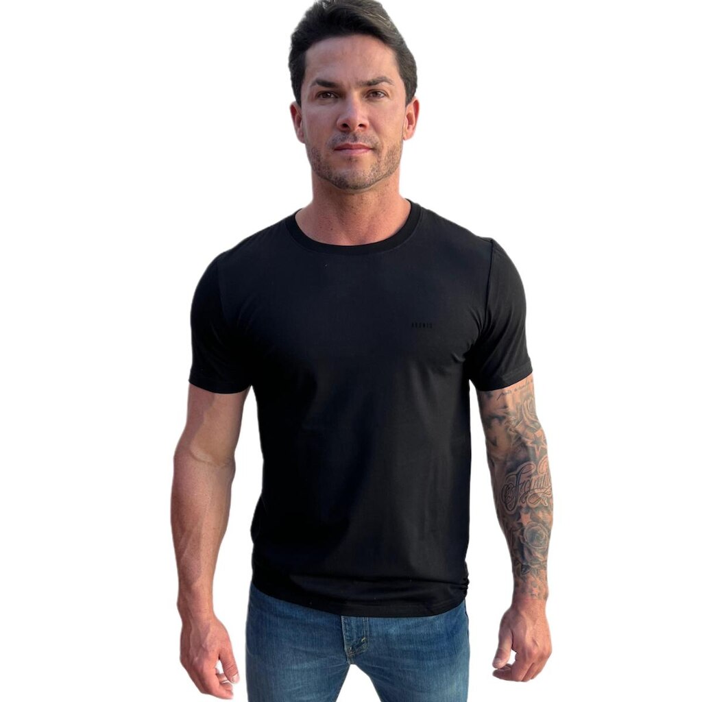 Camiseta Pima Adonis Black Bordado