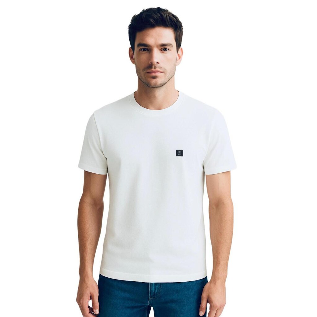 Camiseta Pima Off White R1 Preto