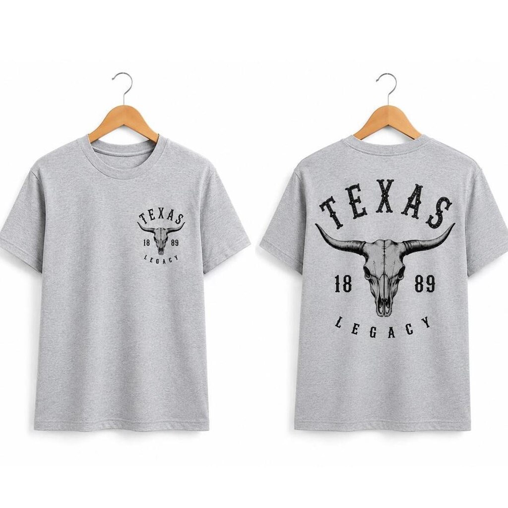 Camiseta Plus Size Algodão Estampa Touro Texas Country