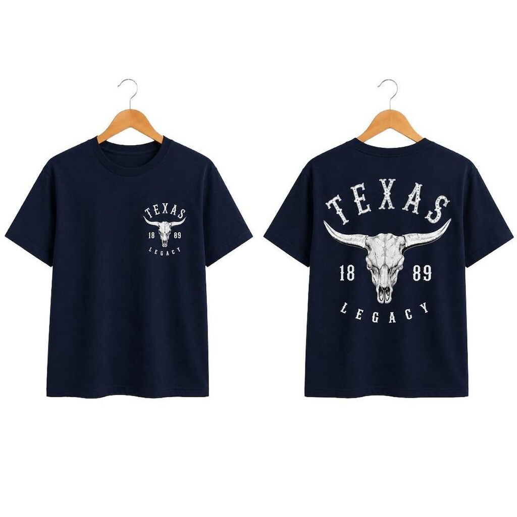 Camiseta Plus Size Algodão Estampa Touro Texas Country