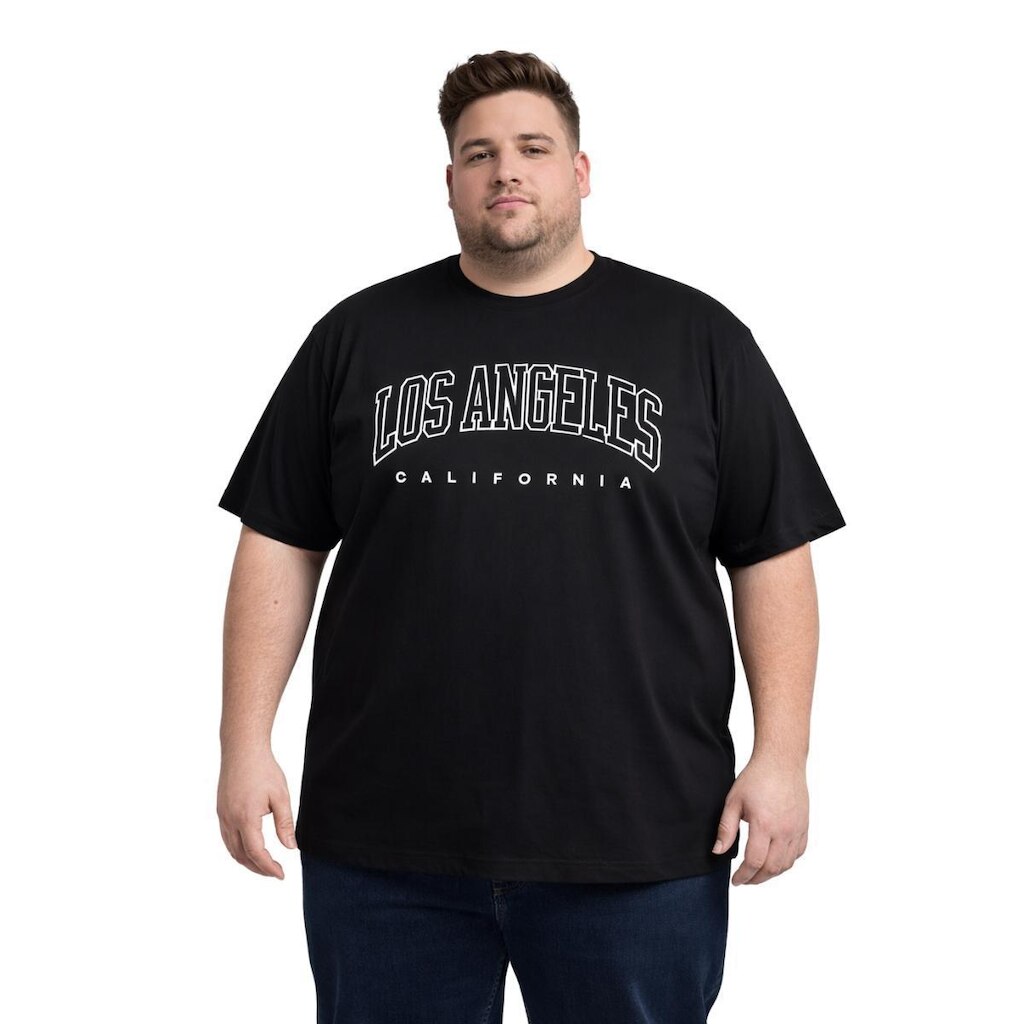 Camiseta Plus Size Masculina Gola Redonda Algodão Estampado